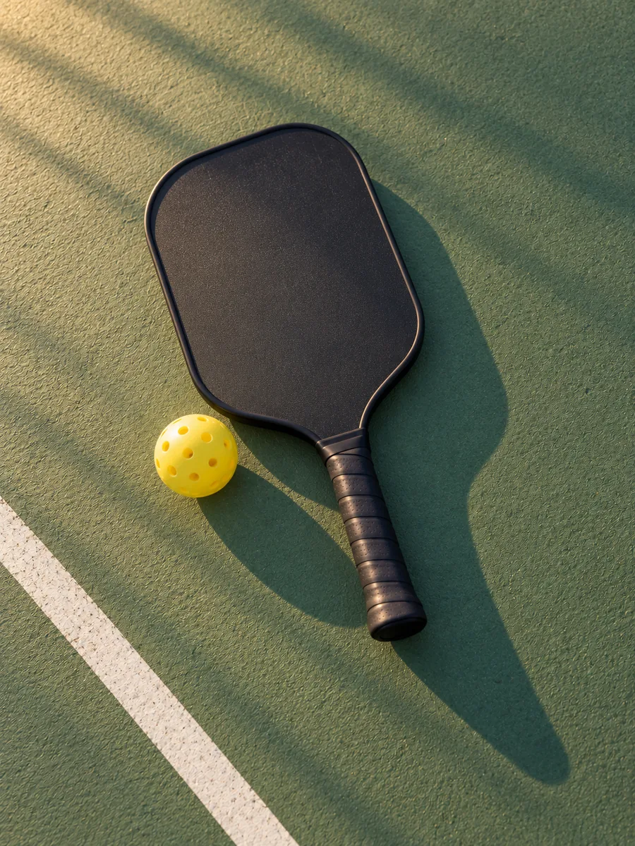 Pickleball paddle and ball